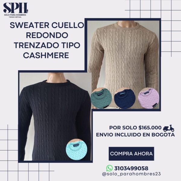 SWEATER TIPO CASHEMIRE CUELLO REDONDO
